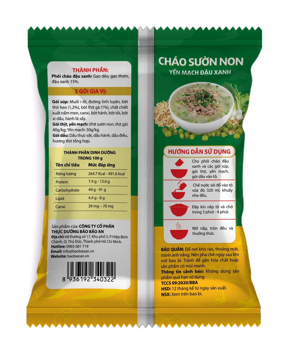 Cháo sườn non yến mạch đậu xanh — ảnh 4