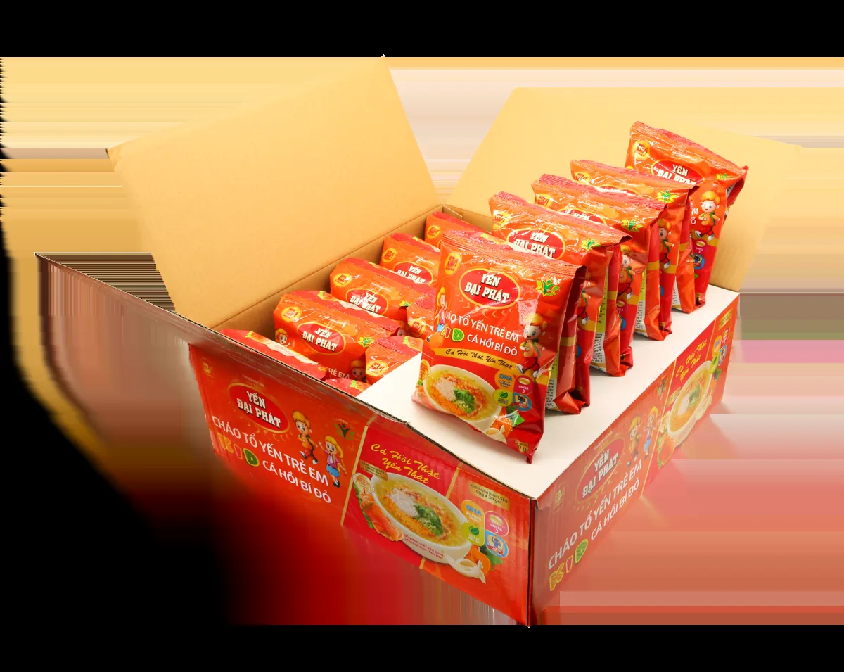 Cháo tổ yến trẻ em cá hồi bí đỏ — ảnh 2