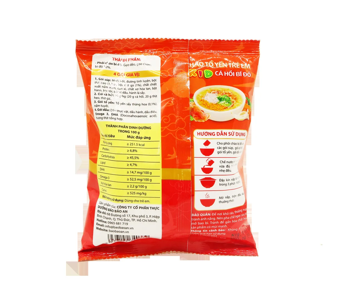 Cháo tổ yến trẻ em cá hồi bí đỏ — ảnh 5