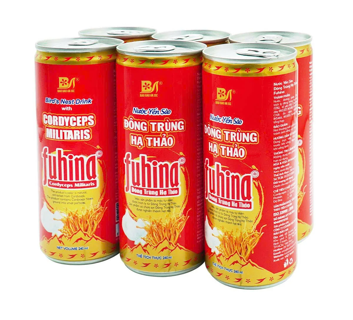 Nước yến Đông trùng hạ thảo Fuhina lon — ảnh 4